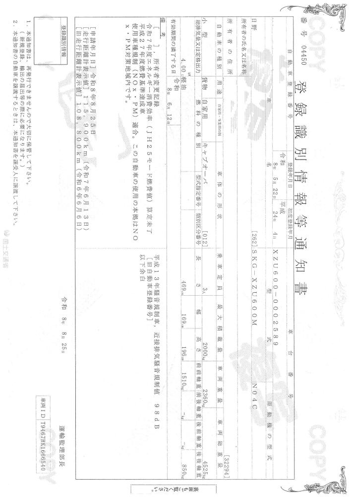 日野デュトロ : 2t　平ボディ