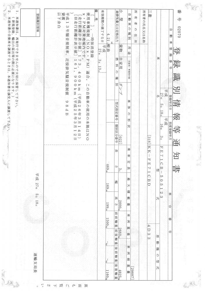 三菱キャンター : 高床ダンプ