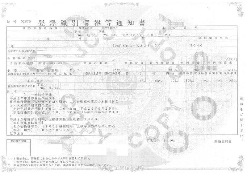 日野デュトロ : 深ダンプ